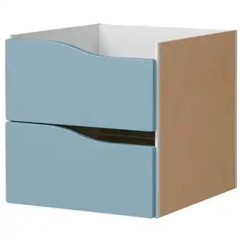 IKEA Kallax innsats med 2 skuffer, bølget/blå, 33x33 cm tilbud