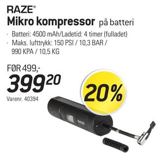 Thansen Mikro kompressor på batteri tilbud