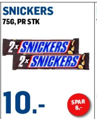 Price Lagerbutikk SNICKERS 75G, PR STK tilbud