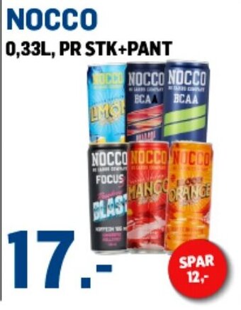 Price Lagerbutikk NOCCO 0,33L, PR STK+PANT tilbud