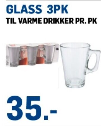 Price Lagerbutikk GLASS 3PK TIL VARME DRIKKER PR. PK tilbud