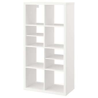 IKEA Kallax hylle, med 2 hylleinnsatser/hvit, 147x77 cm tilbud