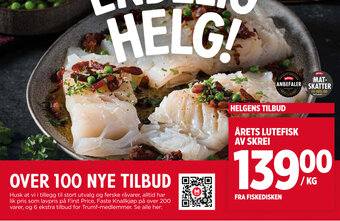 Meny ÅRETS LUTEFISK AV SKREI tilbud