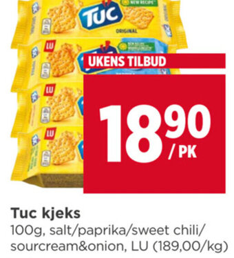 Meny Tuc kjeks tilbud
