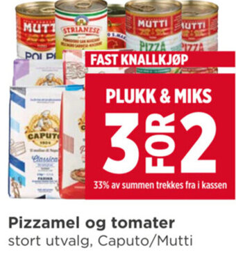 Meny Pizzamel og tomater tilbud