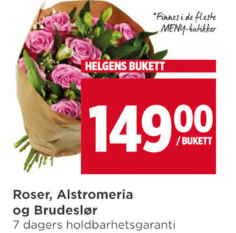 Meny Roser, Alstromeria og Brudeslør tilbud