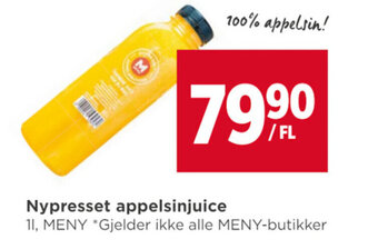 Meny Nypresset appelsinjuice tilbud