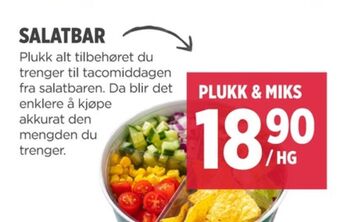 Meny Ukjent salat tilbud