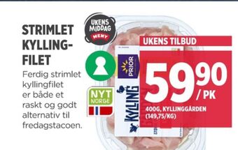 Meny Kyllinggården kyllingfilet tilbud