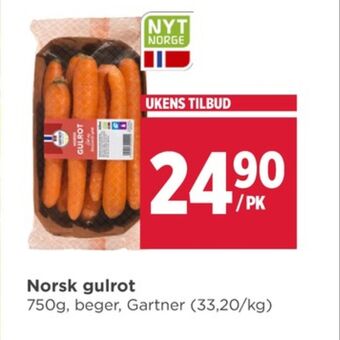 Meny Gartner gulrøtter tilbud