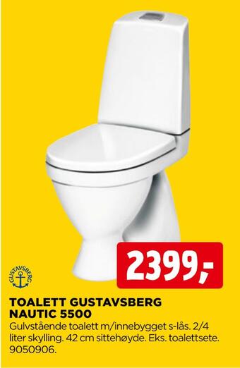 jem & fix Toalett gustavsberg nautic 5500 tilbud