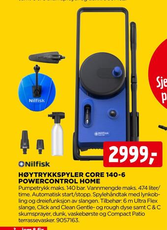 jem & fix Høytrykkspyler core 140-6 powercontrol home tilbud