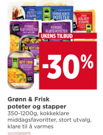 Meny Grønn & Frisk poteter og stapper tilbud