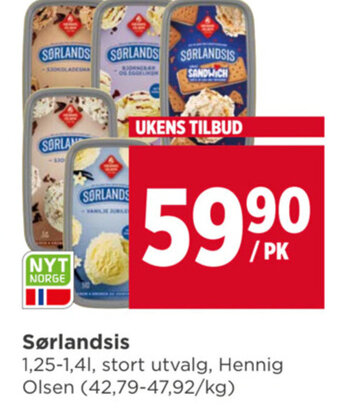 Meny Sørlandsis tilbud