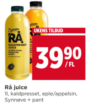 Meny Rå juice tilbud