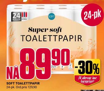 Europris Soft toalettpapir tilbud