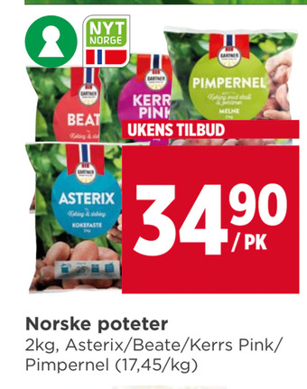Meny Norske poteter tilbud