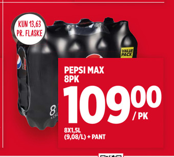 Meny Pepsi max 8pk tilbud