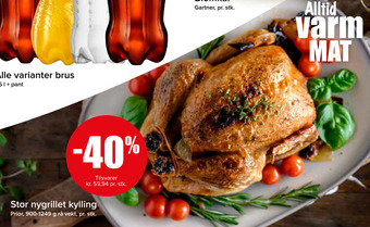 Spar Stor nygrillet kylling tilbud