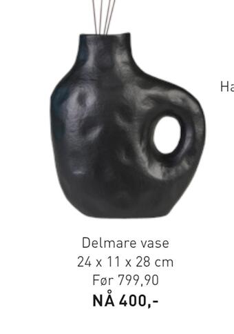 Kid Interiør Delmare vase 24 x 11 x 28 cm tilbud