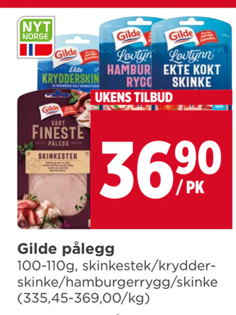Meny Gilde pålegg tilbud