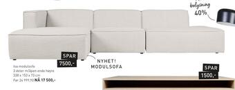 Kid Interiør Isa modulsofa 3 deler m/åpen ende høyre 338 x 153 x 73 cm tilbud