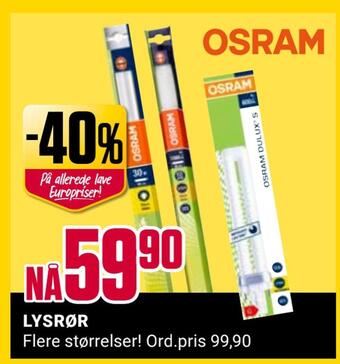 Europris Lysrør tilbud