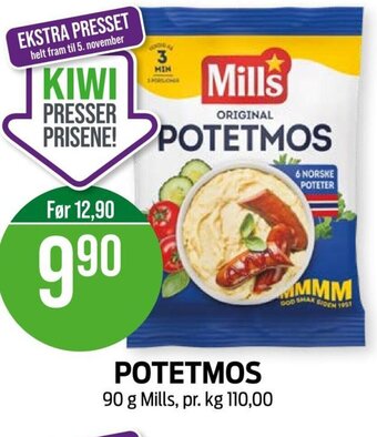 Kiwi POTETMOS 90 g Mills tilbud