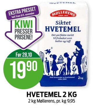 Kiwi HVETEMEL 2 KG Møllerens tilbud
