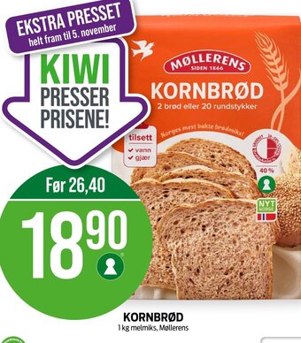 Kiwi KORNBRØD 1 kg melmiks, Møllerens tilbud