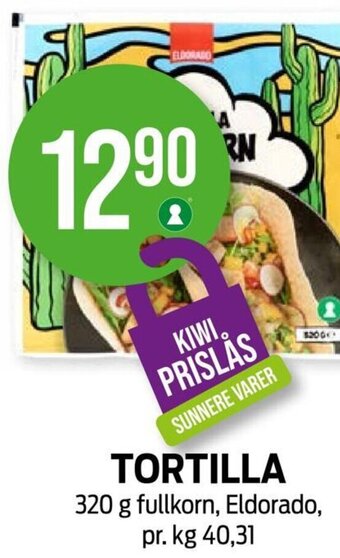 Kiwi TORTILLA 320 g fullkorn, Eldorado tilbud