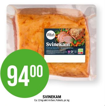 Kiwi SVINEKAM Ca. 1,3 kg røkt m/ben, Folkets tilbud