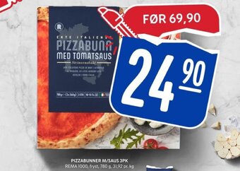 Rema 1000 PIZZABUNNER M/SAUS 3PK tilbud