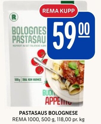 Rema 1000 PASTASAUS BOLOGNESE REMA 1000 tilbud