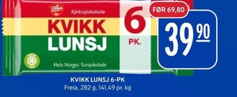 Rema 1000 KVIKK LUNSJ 6-PK Freia tilbud