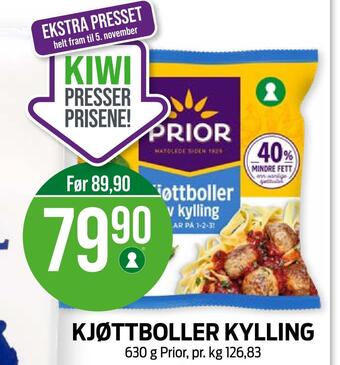 Kiwi Kjøttboller kylling tilbud
