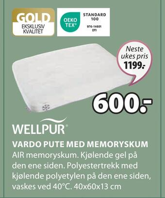 JYSK Vardo pute med memoryskum tilbud
