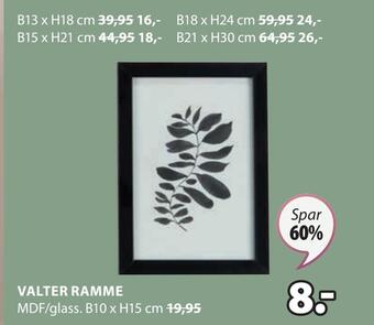 JYSK Valter ramme tilbud