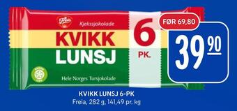 Rema 1000 Kvikk lunsj 6-pk tilbud