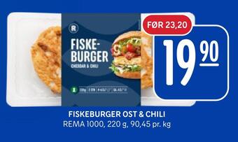 Rema 1000 Fiskeburger ost & chili tilbud