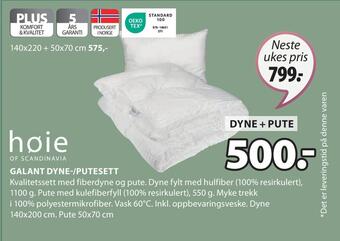JYSK Galant dyne-/putesett tilbud