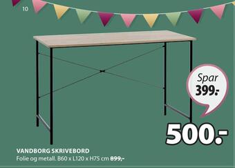 JYSK Vandborg skrivebord tilbud