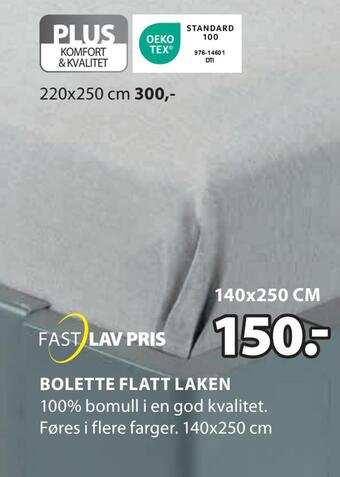 JYSK Bolette flatt laken tilbud