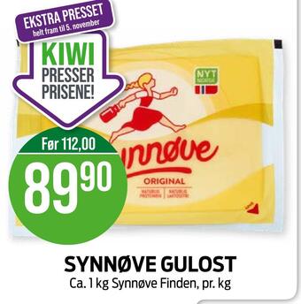 Kiwi Synnøve gulost tilbud
