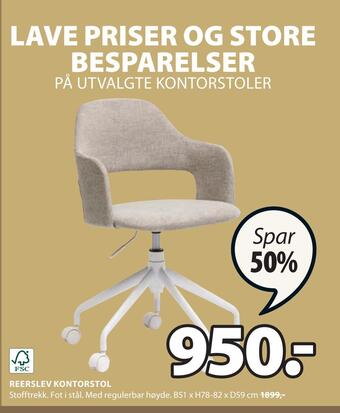 JYSK Reerslev kontorstol tilbud