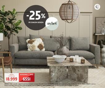 Bohus Simon 3 seter sofa xxl tilbud