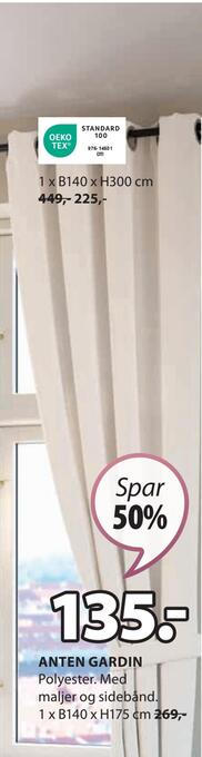 JYSK Anten gardin tilbud