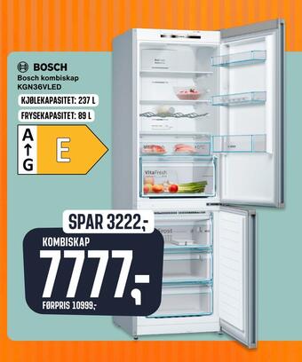 Skousen Bosch kombiskap kgn36vled tilbud