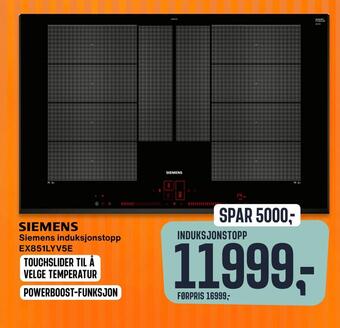 Skousen Siemens induksjonstopp ex851lyv5e tilbud