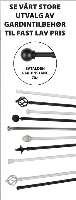 JYSK Batalden gardinstang tilbud